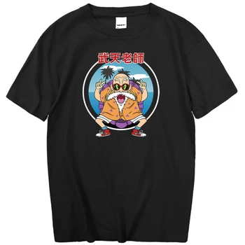 Smešno Master Roshi Tiskanje Majice S Kratkimi Rokavi Japonski Anime Moški Tshirt Hip Hop Priložnostne T-Shirt Moda Harajuku Japonski Anime Tshirt