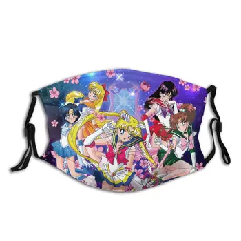 Super Notranje Senshi Odraslih Za Večkratno Uporabo Masko Sailor Moon Anti Meglica Dustproof Maske Z Filtri Za Zaščito Masko Respirator Žarilna