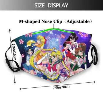 Super Notranje Senshi Odraslih Za Večkratno Uporabo Masko Sailor Moon Anti Meglica Dustproof Maske Z Filtri Za Zaščito Masko Respirator Žarilna