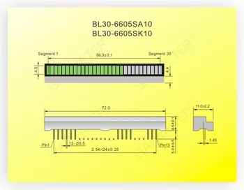 BL30-665S tovarne neposredno prodajo 30-segment 66mm dolgo multi-barvni LED luči stolpec naprave zaslona