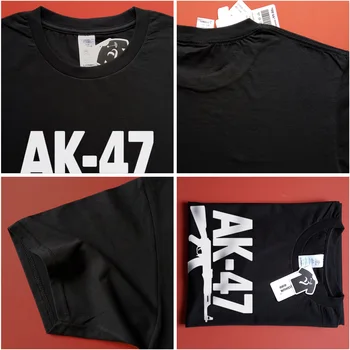 Moški Boutique 16Colors Bombaž Majica s kratkimi rokavi Top kakovosti AK-47 Pištolo Natisni T-shirt Kalašnikovko AK47 Tshirt za Moške Mode Hiphop Ulica Tee