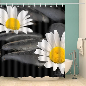 Nepremočljiva stroj tuš zavese sončnično Tiskanja zavesa za Kopalnico poliester 180x200cm 3D Blackout tuš zavesa cortina