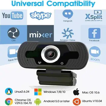 1080P HD Webcam Spletna Kamera samodejno ostrenje Kamera Za Prenosni RAČUNALNIK Pult Z Mikrofonom Mini Vrtljiv HD Webcam Za Prenosni RAČUNALNIK Desktop