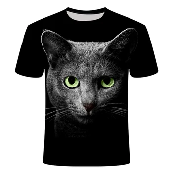 Nova moda 2020 smešno mačka moška T-shirt moški in ženske 3D T-shirt tiskanje očala mačka kratka sleeved poletnih vrh majica s kratkimi rokavi moški 6XL