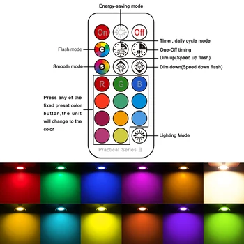 4pcs LED Downlight Krog Zatemniti 7W RGBW LED Vgradne Stropne Spot Luči Ir krmilnik Barva Spreminja osvetlitev 110V 220V