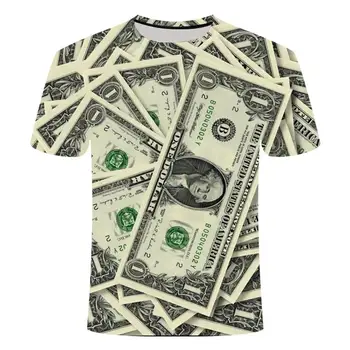 3d Dolar Tshirt Moški T-shirt Denar Shirt Tiskanje ulične Tshirt Tiskane Umetnosti Tshirts Priložnostne Harajuku Oblačila Kratek Rokav