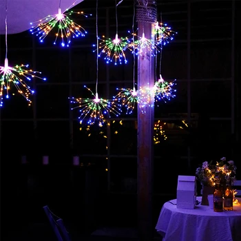 DIY Sončne Ognjemet Niz luči Za Vrt Dekoracijo Šopek LED Niz Božično Praznične Pravljice luči na Prostem Sončne svetilke