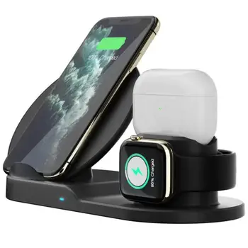 3in1 Qi Brezžični Hitro Polnjenje Polnilnik Dock Stojalo Za iPhone Apple Watch Airpods