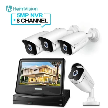 HeimVision HME41MQ 8CH NVR 4Pcs nadzorna Kamera 5MP 1920P 10 palčni LCD MonitorPOE Varnostne Kamere Sistem Zunanji/Notranji Cam