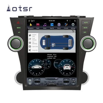 128G Tesla Navpično Zaslon, GPS Navigacija Za Toyota Highlander 2008 Avto Radio Večpredstavnostna DVD-Video Player Android Audio Stereo