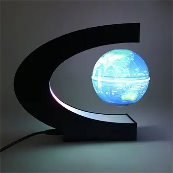 Office Home Dekoracijo LED Lučka, ki Plava Noč Svetu Zemljevidu Sveta Magnetnega Lebdenja Žogo Luči S 4 Vrste Plug Kot Otrok Darilo