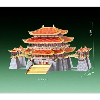Piececool Tang Raj Model zgradbe 3D lasersko rezanje sestavljanke DIY Kovinski model Nano Puzzle Otroci Izobraževalne Uganke Igrače