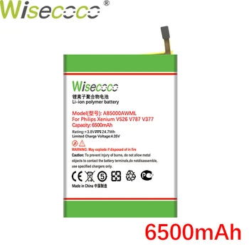 WISECOCO 6500mAh AB5000AWMT AB5000AWML Baterija Za Philips Xenium V526 V787 V377 CTV787 CTV526 Mobilni Telefon S Številko za Sledenje