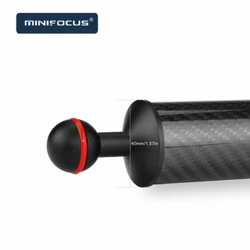 2PCS D40mm Ogljikovih Vlaken Podvodni Float Double Ball Roko za Povezovanje Potapljanje Pladenj Stanovanj Video Lučka/Strobe Vzgon Gori