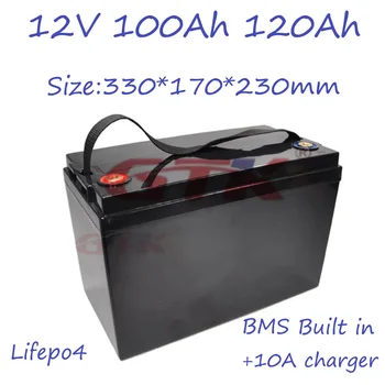 Tovarne neposredno lifepo4 12.8 v 100Ah 120AH akumulatorska baterija za karavane čoln Inverter Prenosna moč RV + 10A polnilnik