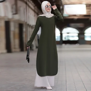 Siskakia Ramadana Eid Mubarak Abaya Nastavite Arabski Turčija, Muslimani Dveh Kosov Ženske Obleko Nastavite Trdno Dolg Rokav Split Obleko + Dolge Hlače