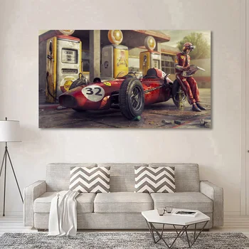 Vintage Avto Plakati Ferraris Classic Avto Dirke 3D Umetnine Stenskih slikah HD Fotografij, Platno Za Slikarstvo Doma Dnevna Soba Dekor