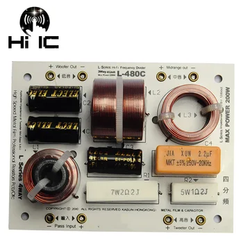 L480C Hi-fi Avdio Zvočniški 4 Enote Audio Frekvenčni Delilnik 4 Način Crossover Filtri 200W 2 Način Bas 1 Način, Srednje in 1 Način, Treble