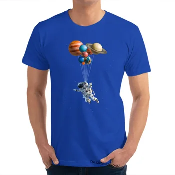 Prostor Balonov, Vesoljskih Sil, ki Vladajo Mens Tshirts Normalno Vrhovi & Tees Čistega Bombaža Camisas Natisnjeni T Shirt EU Plus Velikost