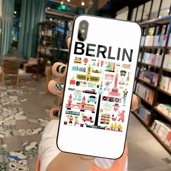 Berlin Art Design Novost Fundas Bling Srčkan Telefon Primeru Kaljeno Steklo Za iPhone 11 XR Pro XS MAX 8 X 7 6S 6 Plus SE 2020 primeru
