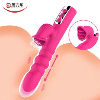 Teleskopsko G Spot Vibrator z vibriranjem Dildo AV Čarobno Palico, Vagina Massager Klitoris Stimulator Sex Shop Odrasle Sex Igrače za Ženske
