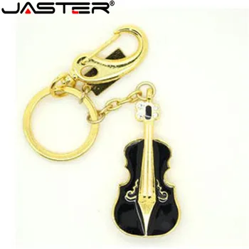 JASTER Kovinski mini Violina, Kitara kristalno ključek USB pen drive 64GB/16G/32GB pomnilniško kartico memory stick usb 2.0 USB creativo diamond U disk