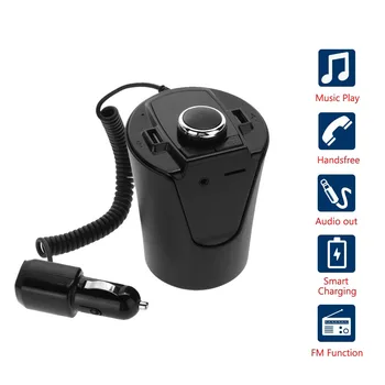 Avto Bluetooth, FM Oddajnik Predvajalnik Glasbe Držalo prostoročno Klicanje Podporo U Disk TF Kartice Dvojni Polnilnik USB Predvajalnik Glasbe 5