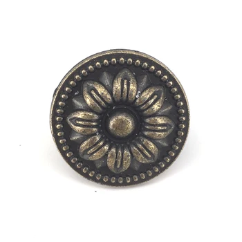 8x Antično bronasto predal gumb cvet oblači ročico potegnite kabinet vrat gumb lesnoobdelovalnih strojne opreme, pohištva ročaj omaro gumbi