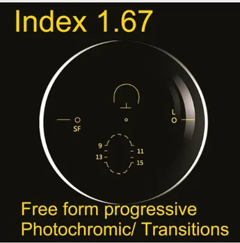 1.67 Indeks Anti-Blue Ray photochromic in Postopno Prosti Obliki Leče Recept Očala Očala Vizijo Stopnjo Objektiv