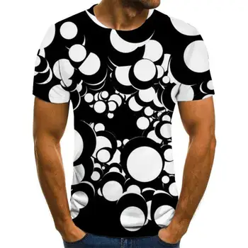 Poletje Moda Pisane 3D Tiskanje Kratkimi Rokavi Moški T-Shirt Poletje Priložnostne Krog Vratu T-shirt Zabavno Vrtenje Vzorec Ulica Strdek