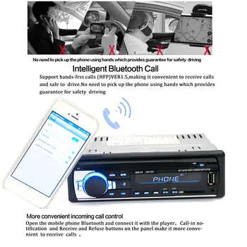 Jintang Bluetooth Autoradio Avtomobilski Stereo Radio FM Vhod Aux Sprejemnik SD USB JSD-520 12V In-dash 1 din Avto MP3 Predvajalnik