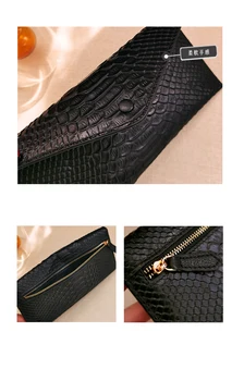 Usnjene denarnice, ženske dolgo enostaven in moden sklopka vrečko krokodil vzorec mehko usnje multifunkcijski sredstev mapo