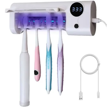 UV zobna ščetka Sanitizer Kopalnica zobna ščetka Imetnik Stenske 1500mAh USB Polnjenje Časovna Funkcija