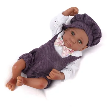 30 cm Polni Silikona Telo Moda Fant, ki je Newborn Baby Doll Visoke Kakovosti Črna Koža Prerojena Babe Lutka Igrače Najbolje Predstavlja