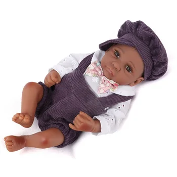 30 cm Polni Silikona Telo Moda Fant, ki je Newborn Baby Doll Visoke Kakovosti Črna Koža Prerojena Babe Lutka Igrače Najbolje Predstavlja