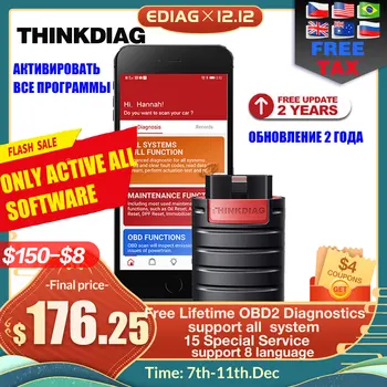 Thinkdiag enako kot easydiag 3.0 X431 Bluetooth adapter posodobitev online celoten sistem OBD2 Optičnega Diagnostično Orodje, enostavno diag