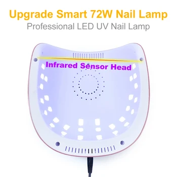 72W Lak za Lase LED UV Lak Lučka za Samodejni senzor za Lase Ir Senzorjev Časovnik Smart Manikira nohte, Gel, Pralni NAS Plug