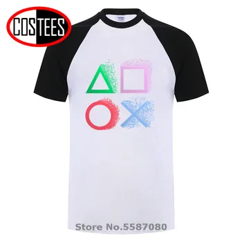 Retro Splash design PS iger na srečo T shirt Xbox Igra postaja T-majice Hip hop tshirt Letnik PS1 PS2 PS3 PS4 Igralec blagovne znamke oblačil