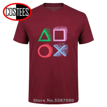 Retro Splash design PS iger na srečo T shirt Xbox Igra postaja T-majice Hip hop tshirt Letnik PS1 PS2 PS3 PS4 Igralec blagovne znamke oblačil