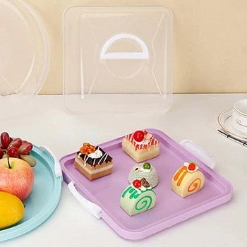 Prenosni Plastičnih Kvadratnih Cake Box Cupcake Namizna Posoda Primeru Ročni Nosilec Poroko, Rojstni Dan Kuhinjske Potrebščine