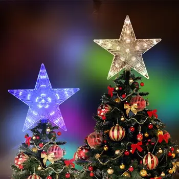 Božični Okraski Božič Krošnja Star Sijoče Božič Dekor Pregleden LED Svetlobna Drevo Pokrivalo Star Party Festival Ornament