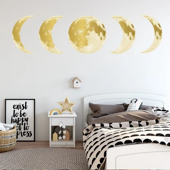 Svetlobna Luna fazi 3D Stenske Nalepke, dnevna soba dekoracijo sten Zidana Umetnosti Decals ozadju dekor Žareti v temno nalepke