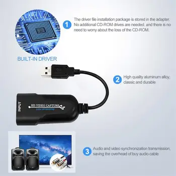2021 Nov Video Zajem Sim Priročno Kompaktna HDMI USB 3.0 2.0 Igro Capture Card Grabežljivac HD Kamera Snemanje Živo