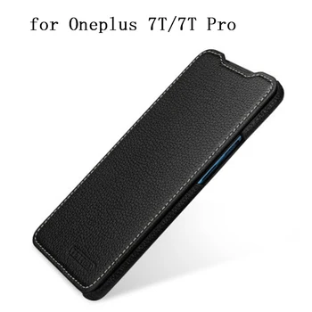 Luksuzni Pravega Usnja Primeru Telefon za Oneplus 7T 7T Pro Ročno izdelan Modni Flip Zaščitnik Kritje za Oneplus 7T 1+ 7T coque capa