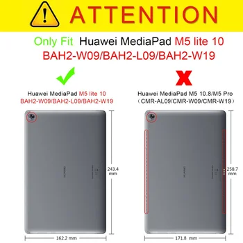 Za Huawei MediaPad M5 Lite 10 BAH2-W19/L09/W09 Primeru Ultra Slim Retro Zemljevid Pu Usnje Stojalo Smart Cover Za MediaPad M5 Lite 10.1