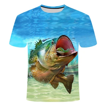 Moda novo 3D tisk t-shirt kul moški / ženski 3D ribe t-shirt hip hop konjiček krap t-shirt Azijskih velikost S-6XL Dropshipping