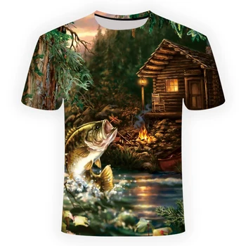 Moda novo 3D tisk t-shirt kul moški / ženski 3D ribe t-shirt hip hop konjiček krap t-shirt Azijskih velikost S-6XL Dropshipping