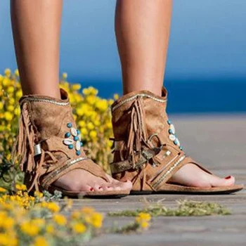 Retro Ženske Bonitete Cvet Klini Čevlji 2021 Trdna Jate Plaži Priložnostne Sandali Ženske Poletje Flip Flop Sandali