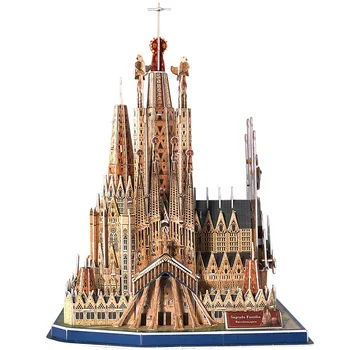 Klasična 3D Sestavljanke Mesto v Španiji Rim, Barcelona Katedrala Sagrada Familia Puzzle Opeke Igrače obsega Slog Modeli Sprejemnikov Svetu Stavbe