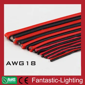 Vroče Prodaje rdeče in črne žice kabel 50meter/veliko brezplačna dostava 2pin AWG18 žice kabel podaljšek za LED trak svetlobe